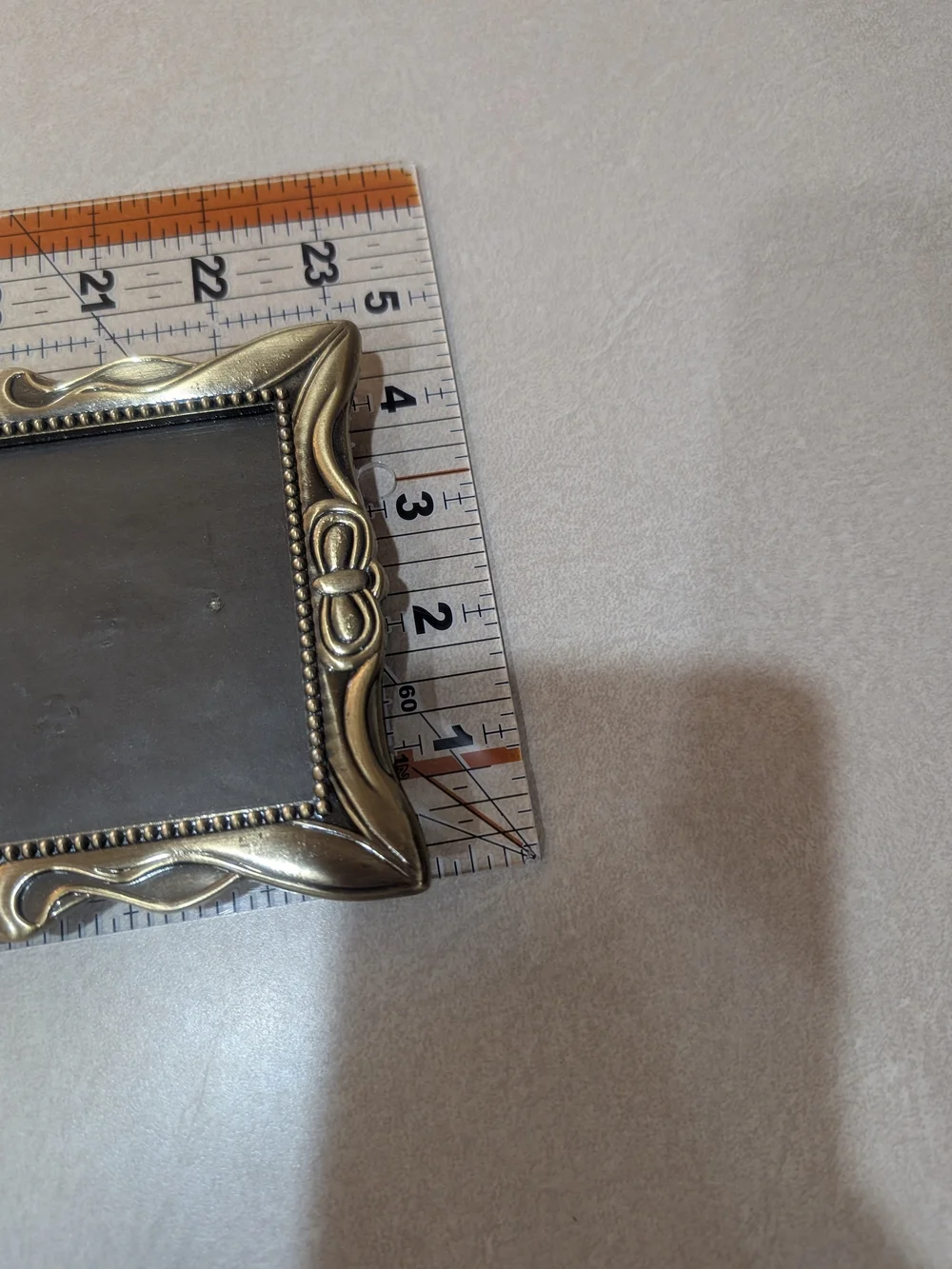 Vintage Antique Gold/Silver Tone Mini Picture Frame Set of 2 3x4.5 Velvet Back